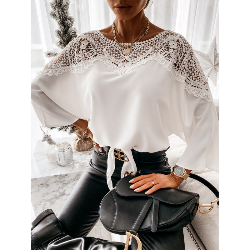 Elegant women's blouse with lace Lune London