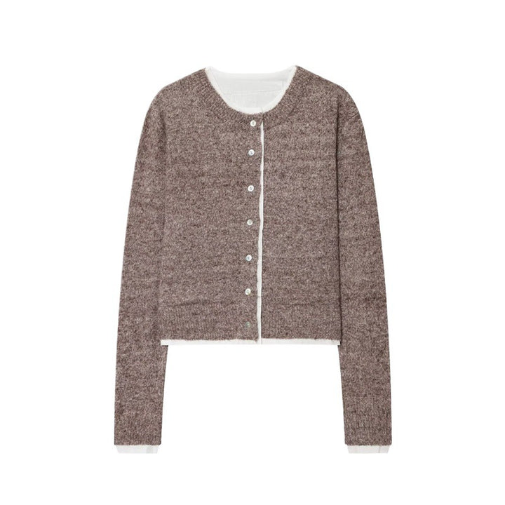 Fashionable knitted jacket for women with a fine knit design and elegant button details Lune London