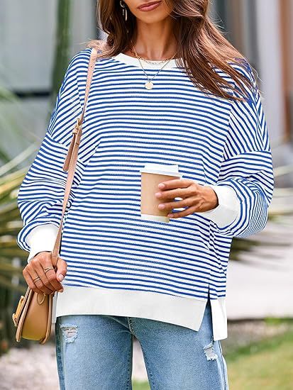 Ladies striped casual wide fit sweater Lune London