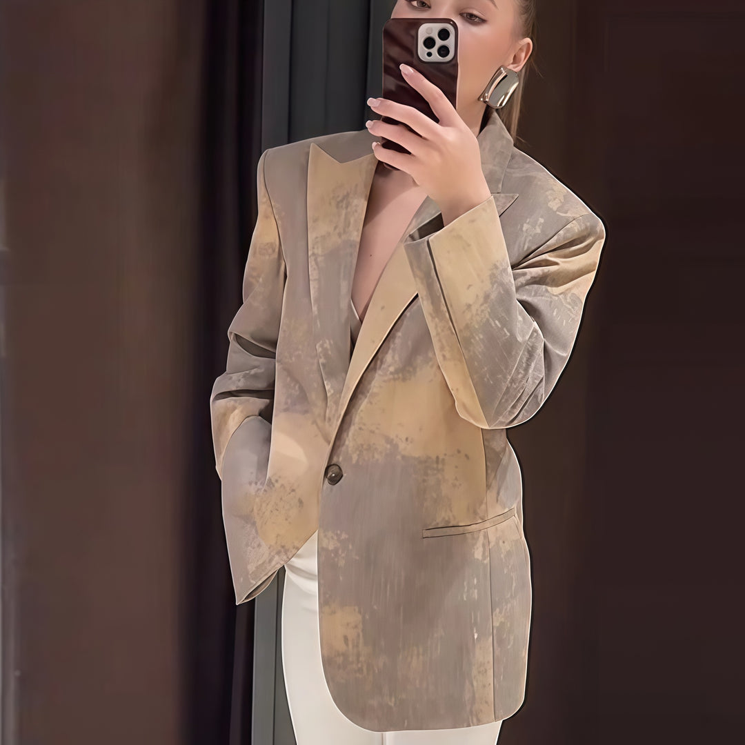 Ladies Oversized Fashion Jacket with Textured Design Lune London