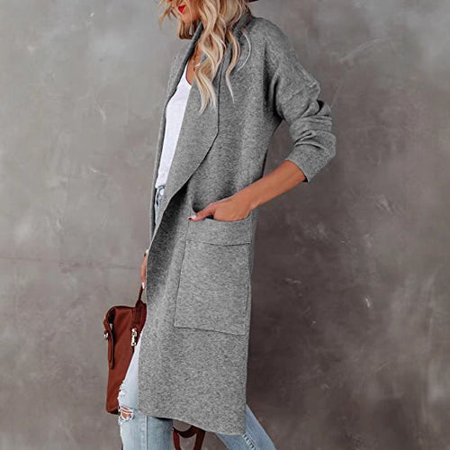 Longline cardigan for women with practical pockets and a fluid cut Lune London