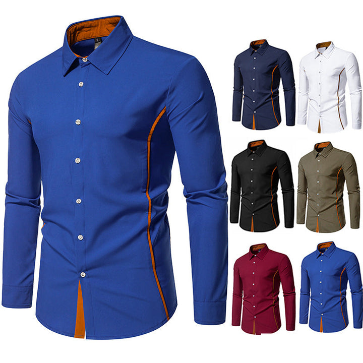 Lune London | Men's Long Sleeve Shirt with Contrast Stitching and Modern Cut