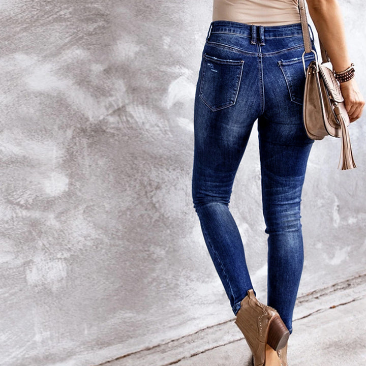 Skinny jeans for women with trendy rips Lune London