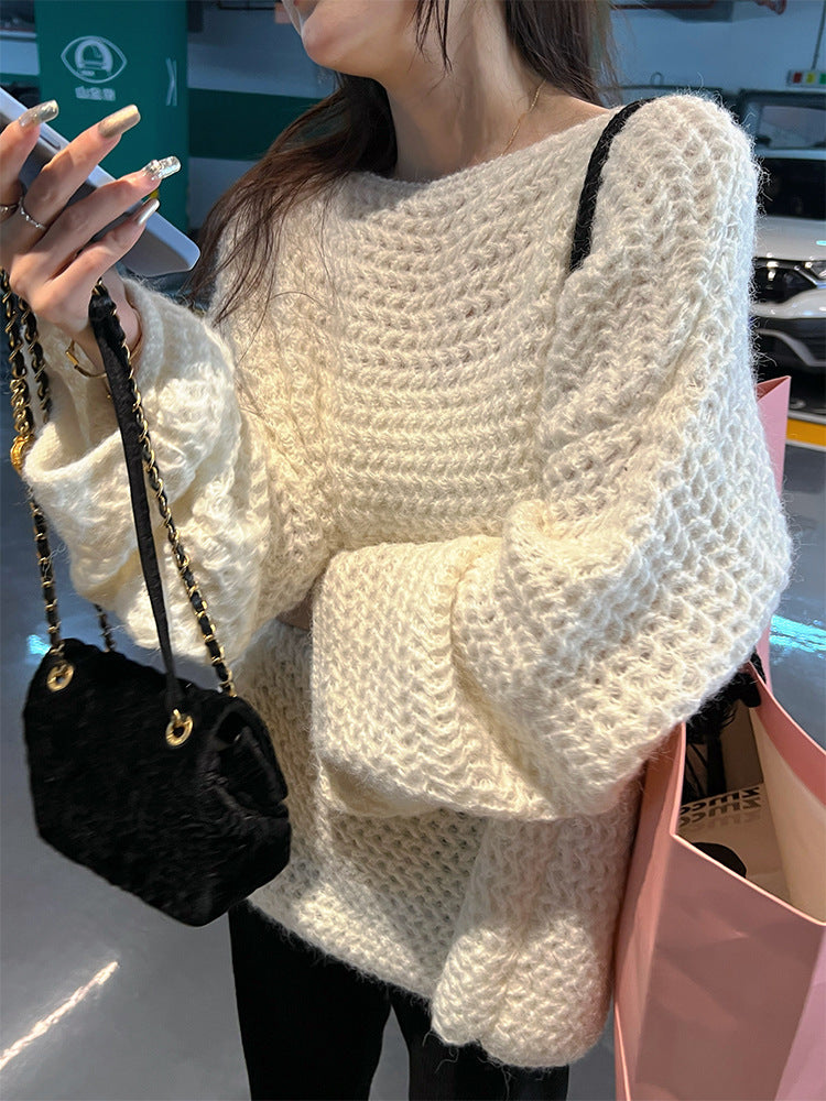 Pull surdimensionné en tricot épais pour femmes avec coupe large Chic & Stil