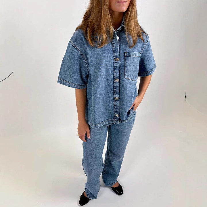 Women's denim shirt jacket in a casual oversized cut Lune London