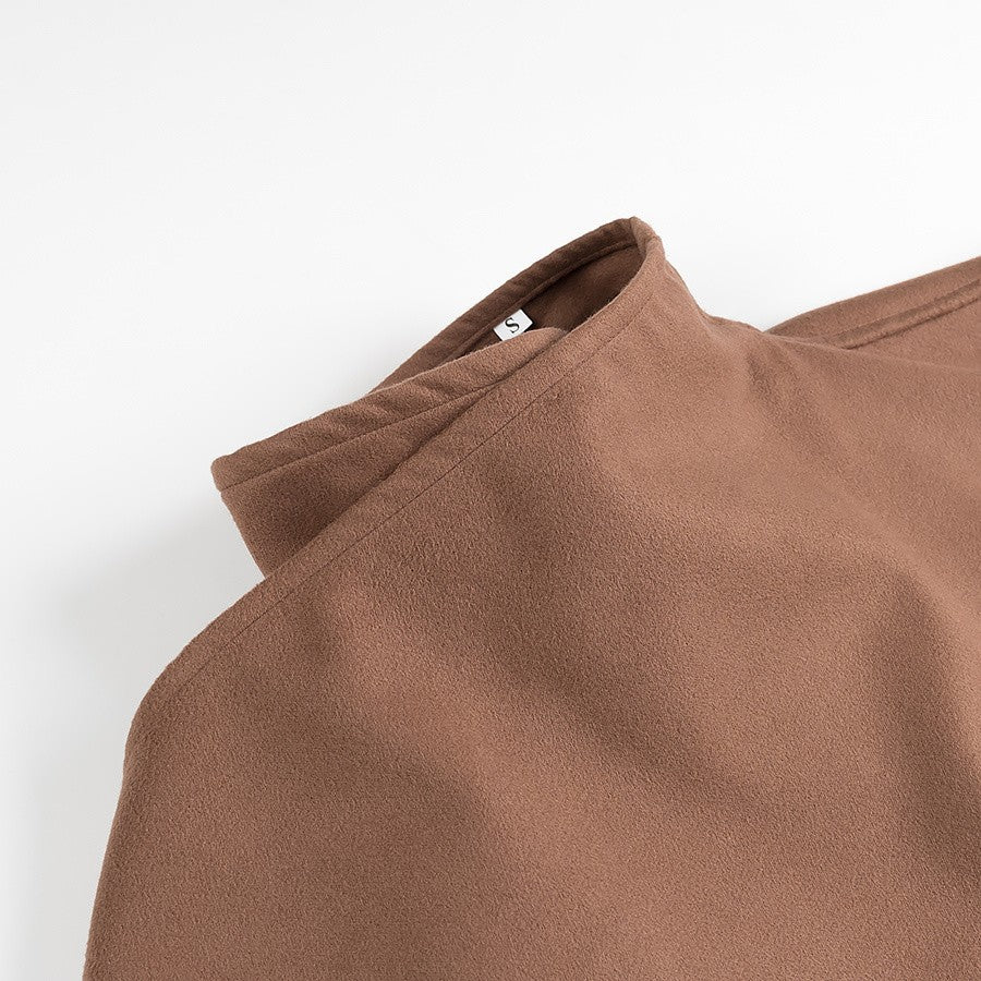 Lune London | Standing Collar Cape-Style Coat