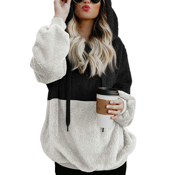 Ladies soft fleece hoodie with large pockets Lune London
