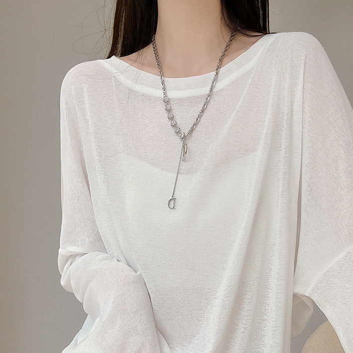 Chemise décontractée pour femme à manches longues avec détails texturés fins Chic & Stil