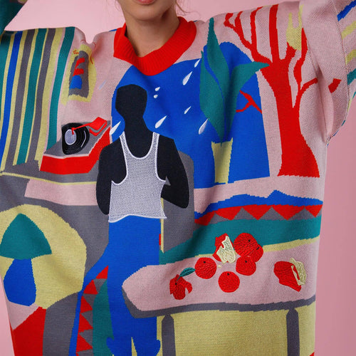 creative sweater for women with unique artistic design Lune London