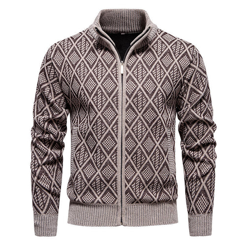 Fashionable men's knitted jacket with textured surface Lune London