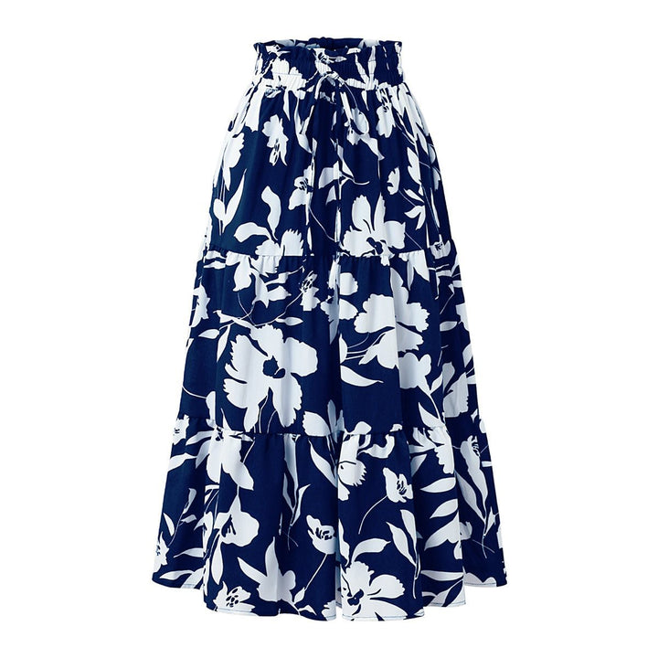 Maxi skirt women with fluid cut and floral design Lune London