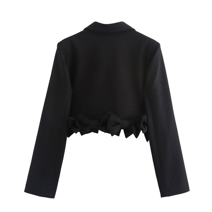 Cropped jacket for women with decorative bow accent Lune London