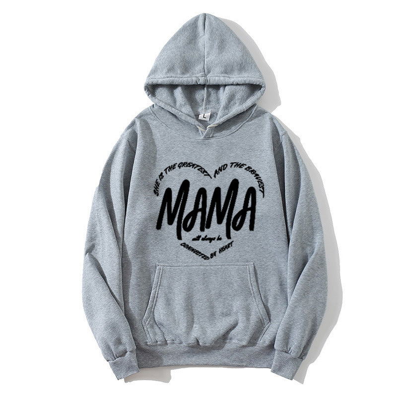 Women's hoodie with creative mama slogan Chic & Style