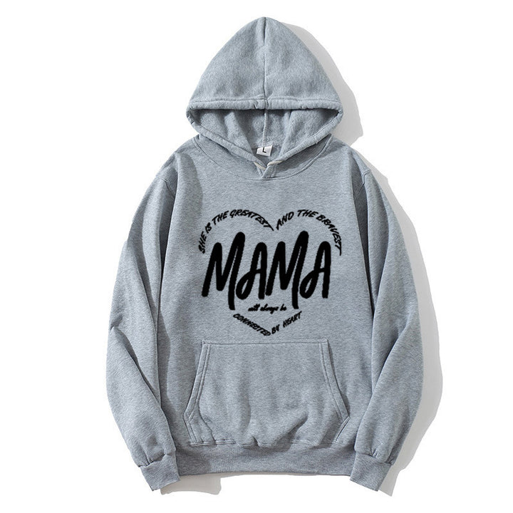 Women's hoodie with creative mama slogan Chic & Style