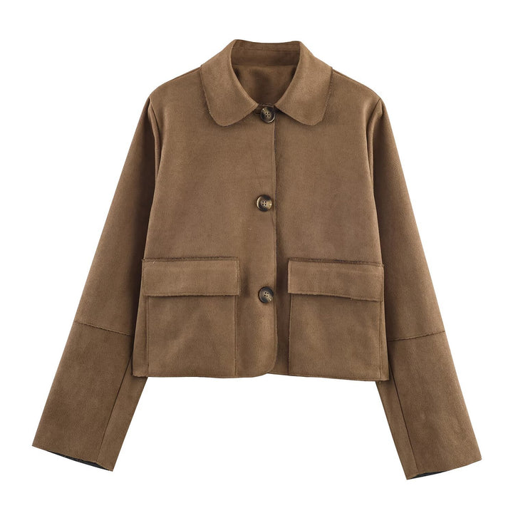 Trendy short jacket for women with practical pockets and discreet collar Lune London