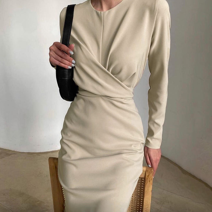 Ladies Elegant wrap dress with long sleeves and flowing cut Lune London