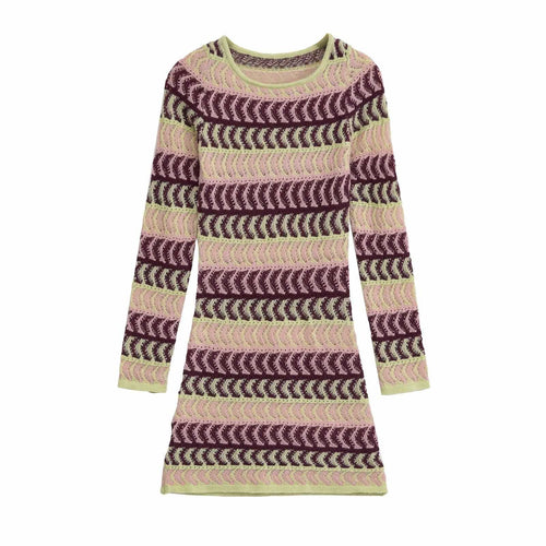 Knit dress for women with high-quality pattern and long sleeves Lune London