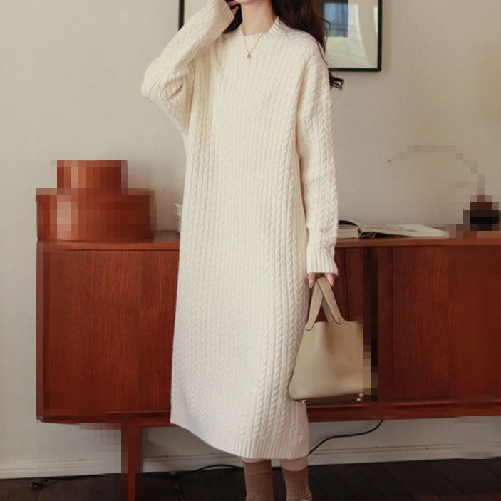 Robe en tricot pour femme au design décontracté avec motif structuré Chic & Stil