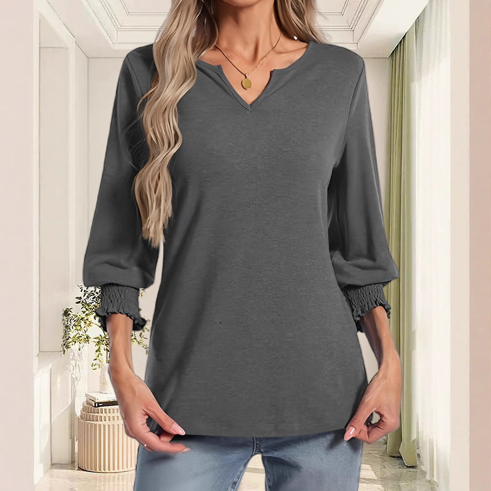 Casual blouse for women with elastic cuff sleeves Lune London