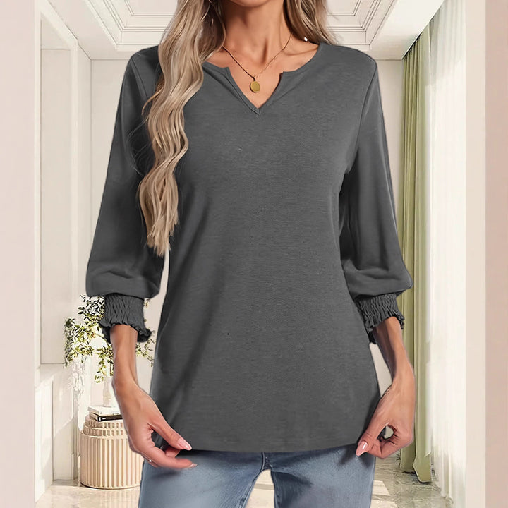 Casual blouse for women with elastic cuff sleeves Lune London