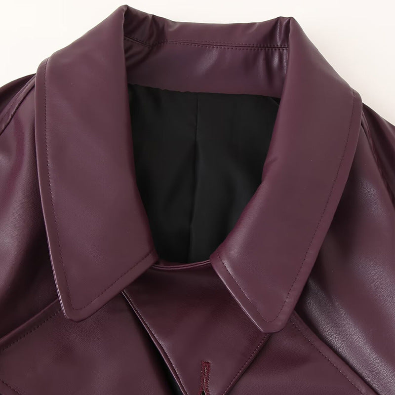 Asymmetrical faux leather biker jacket for women with practical pockets Lune London