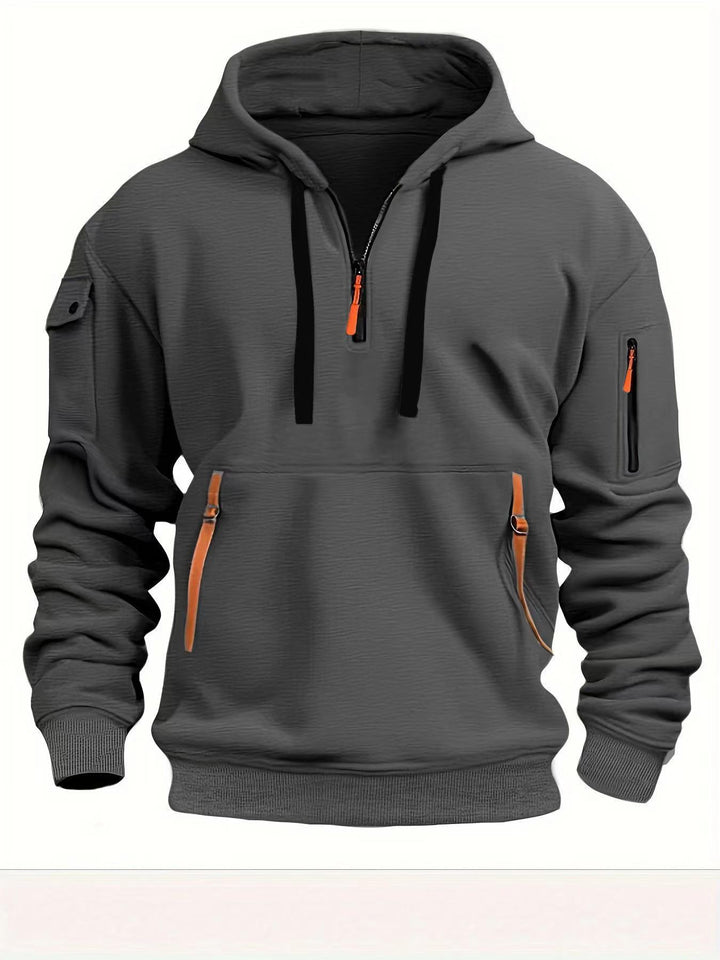 Men's functional hoodie with zipper and side pockets Chic & Stil