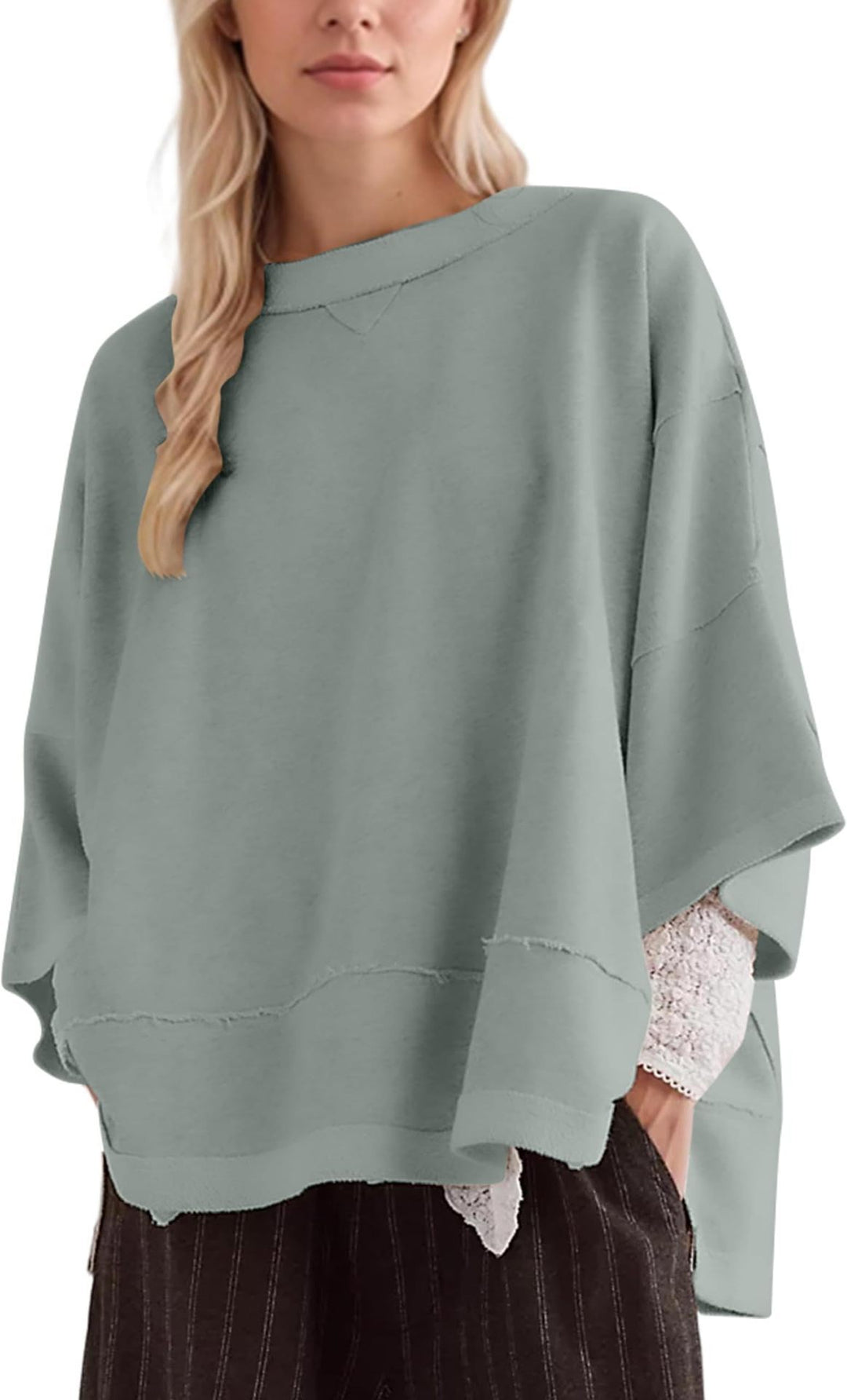Women Oversized Sweatshirt with Open Sides Lune London