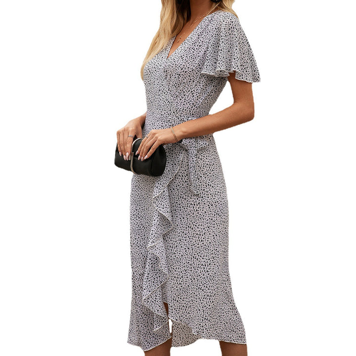 Wrap dress for women with gathered details and an elegant silhouette Lune London