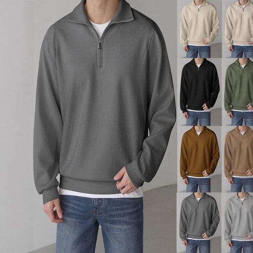 Casual pullover for men with half zipper Lune London