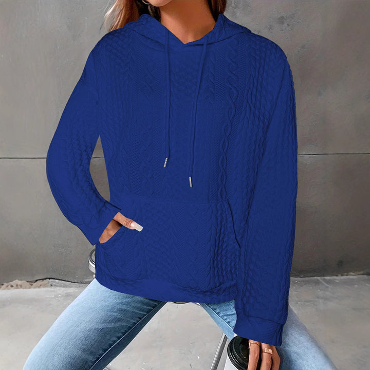 Women Cozy knit hoodie with embossed pattern details Lune London