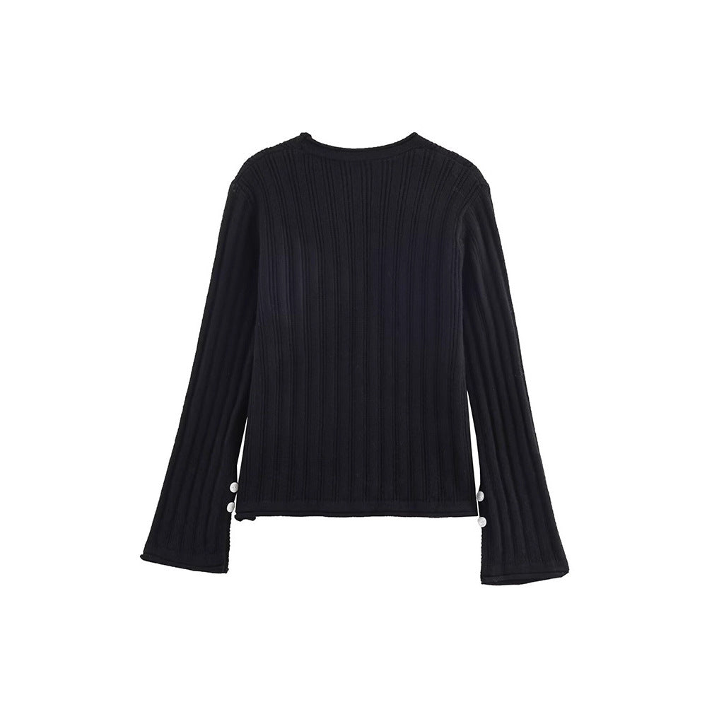 Women’s knit jacket with an elegant V-neck and a modern ribbed structure Lune London