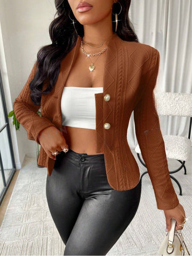 Fashion jacket for women with textured design and shiny buttons Lune London