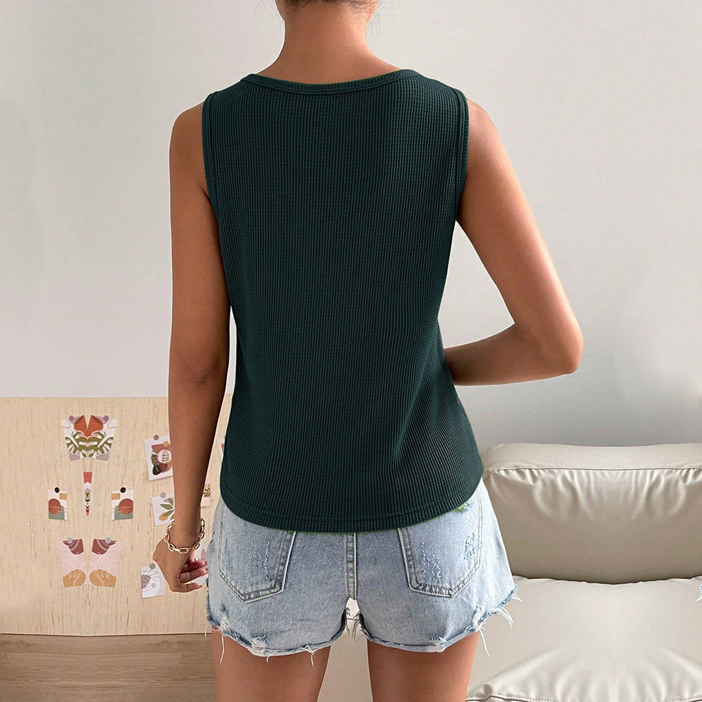 Chic & Stil Women's Ribbed Sleeveless Tank Top