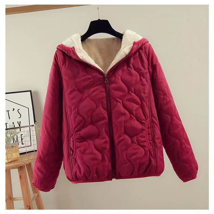 Ladies padded winter down jacket with hood Lune London