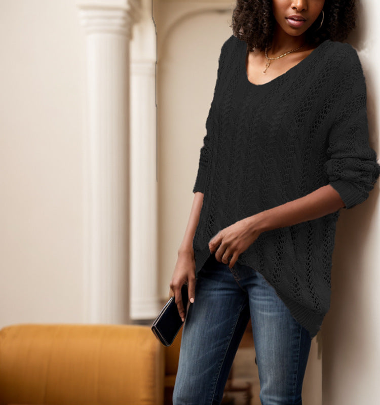 Women's knitted sweater with a diamond pattern and oversized fit Lune London