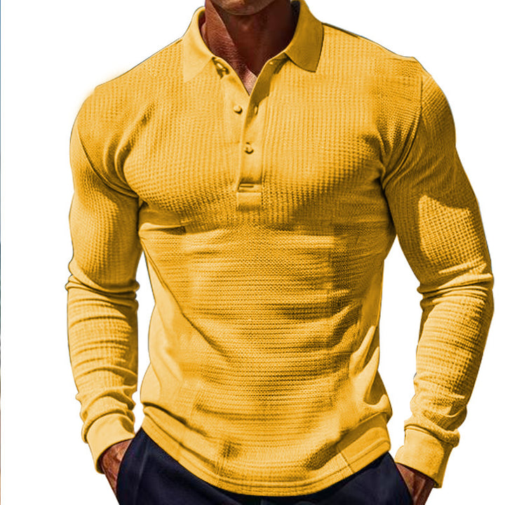 Long sleeve polo shirt for men with structured design Lune London
