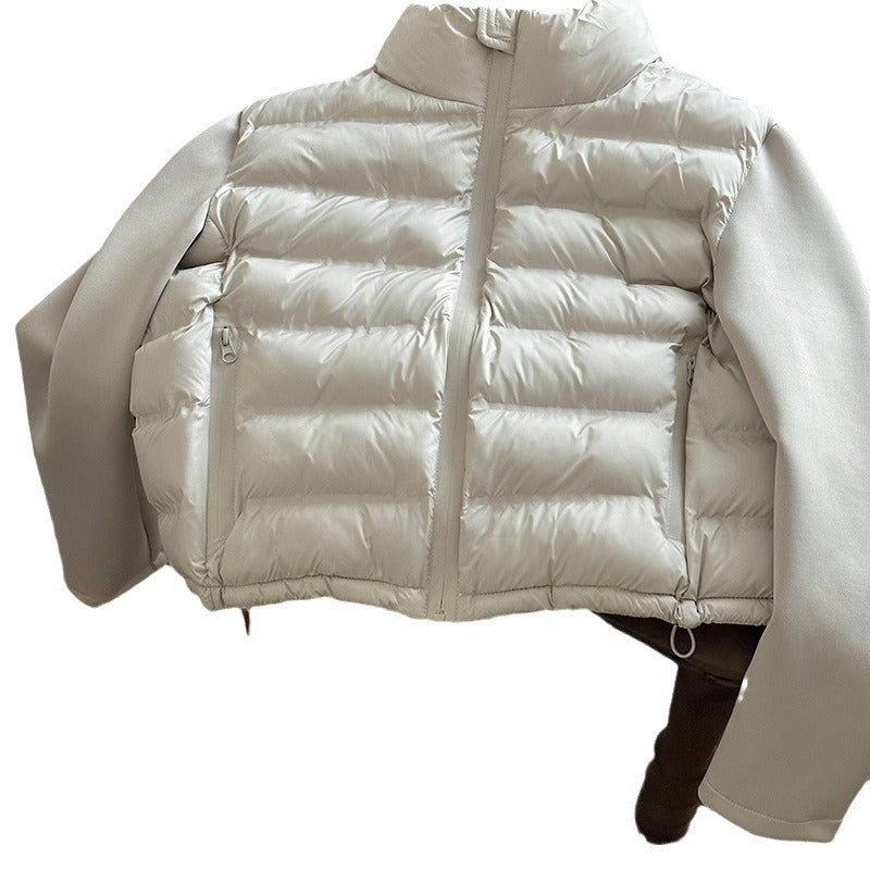 Ladies functional down jacket with pockets and high collar Lune London
