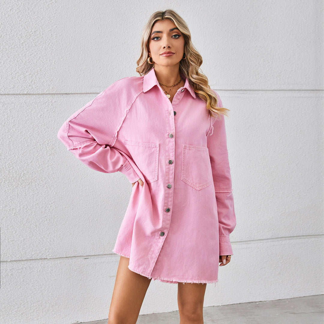 Denim shirt dress for women with practical pockets and casual fit Lune London