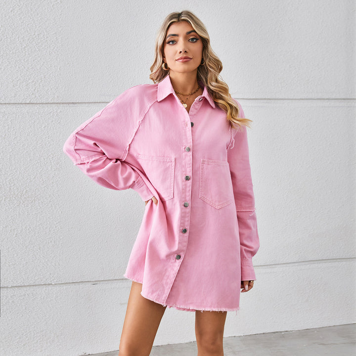 Denim shirt dress for women with practical pockets and casual fit Lune London