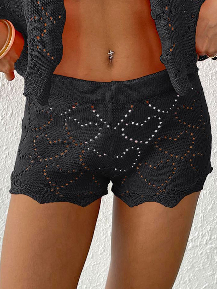 Lune London women's heart patterned knit shorts