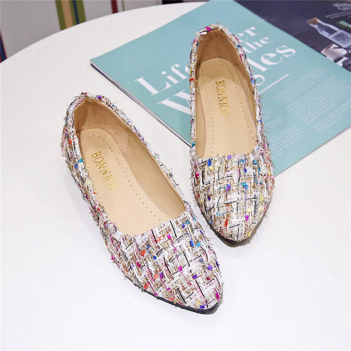 Elegant slip-on ballerinas for women with modern woven design Lune London