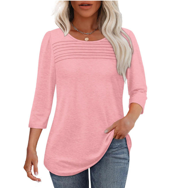 Women's Long Sleeve Shirt with Pleat Details Chic & Stil