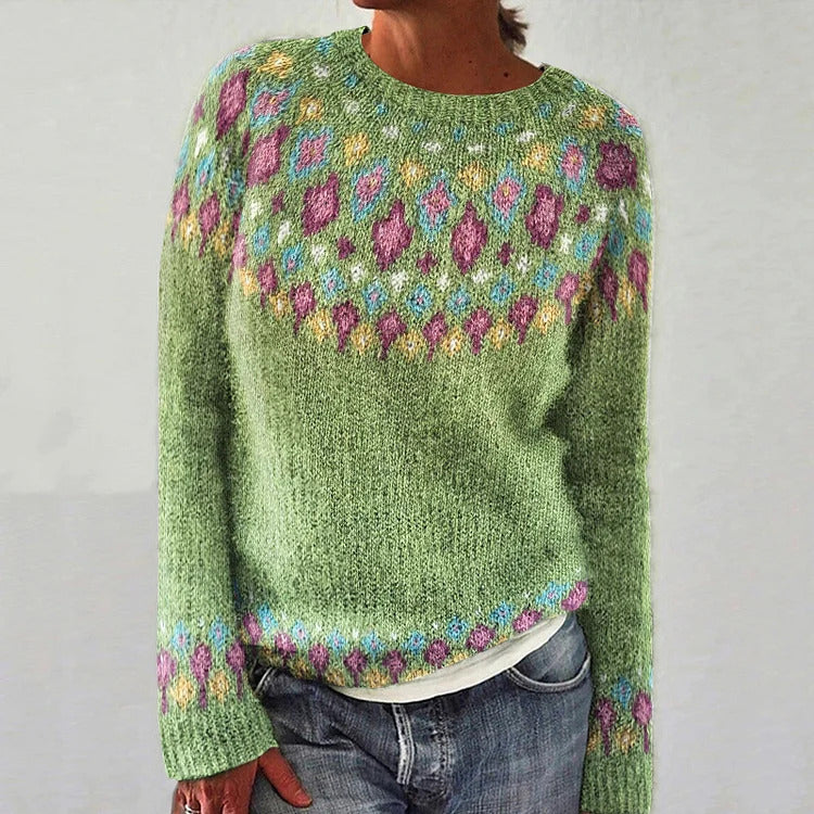 Pull en tricot pour femmes avec un motif vibrant et une coupe confortable Chic & Stil