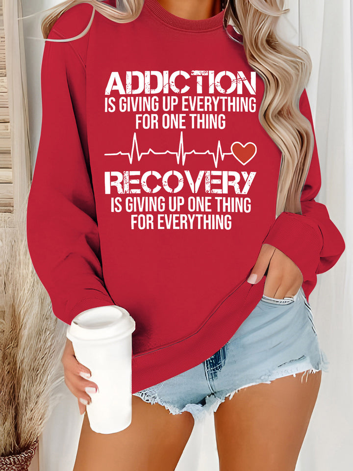 Sweatshirt pour femmes avec impression inspirante et coupe décontractée Chic & Stil