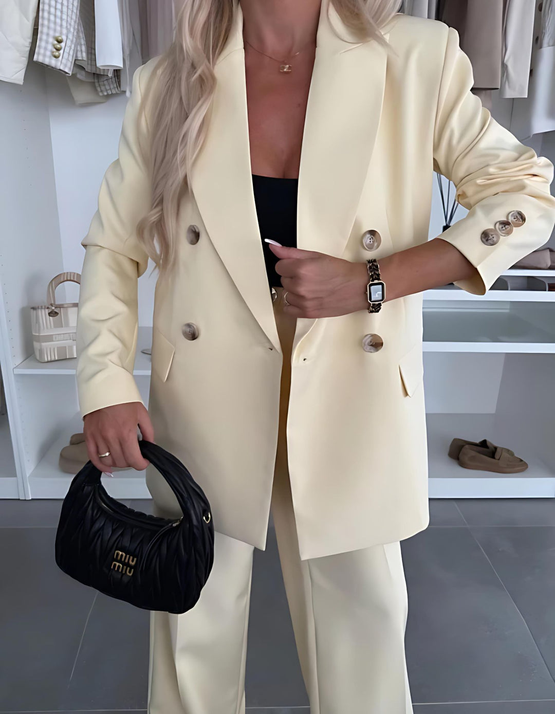 Women Oversized Double-Breasted Blazer Lune London