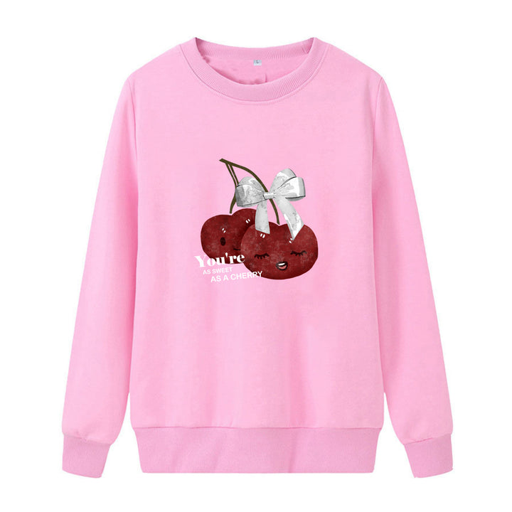 Women's cozy sweatshirt with fruity cherry motif Chic & Stil