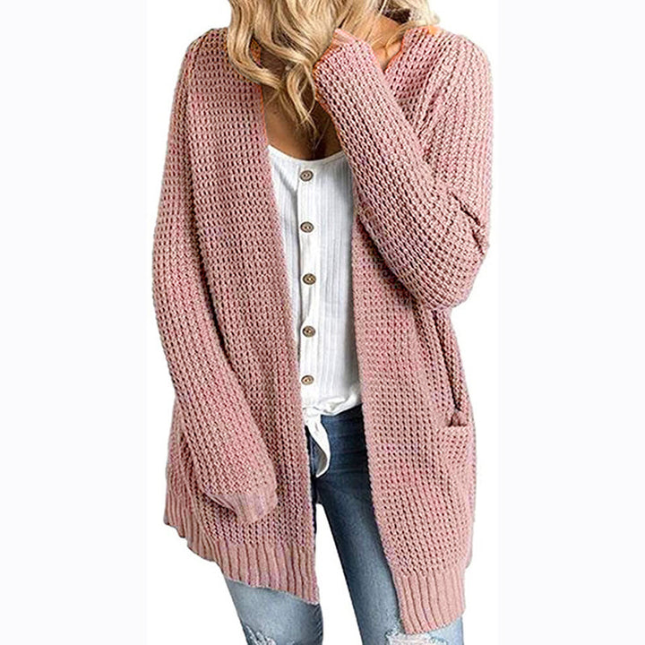 Casual knit jacket for women with deep pockets and open cut Lune London