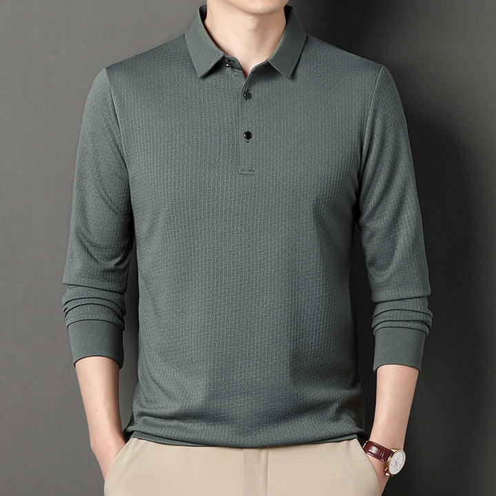 Long sleeve polo shirt for men with structured design and modern cut Lune London