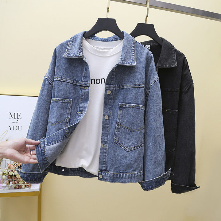 Veste en denim pour femmes avec grandes poches plaquées Chic & Stil