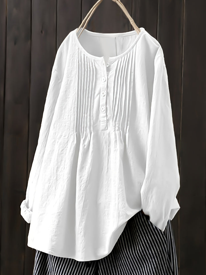 Women's blouse with pleats and button placket Lune London